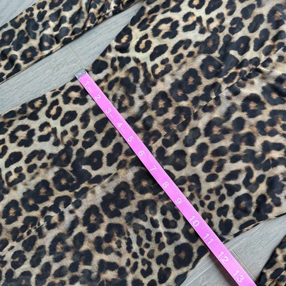 Ronny Kobo Collective Leopard Mesh Midi Dress Long Sleeve - Size XS - Picture 10 of 12